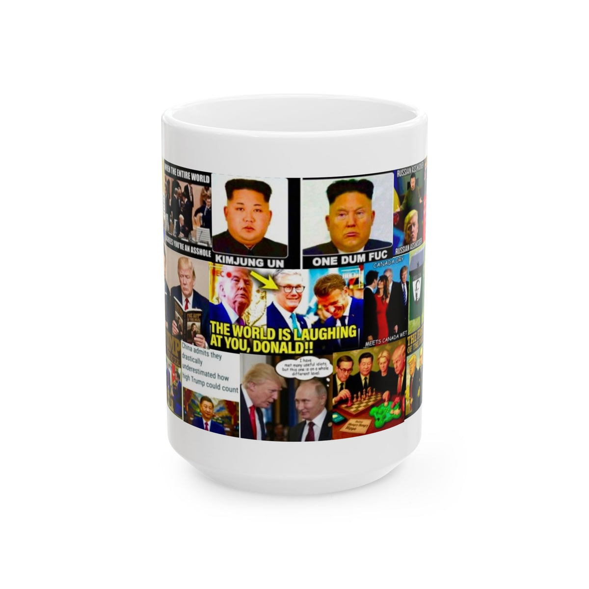 “Trump World Leaders Laughing Stock 2” – Funny Political Satire Collage On Trump’s Descent Into Isolation And Ridicule On The World Stage