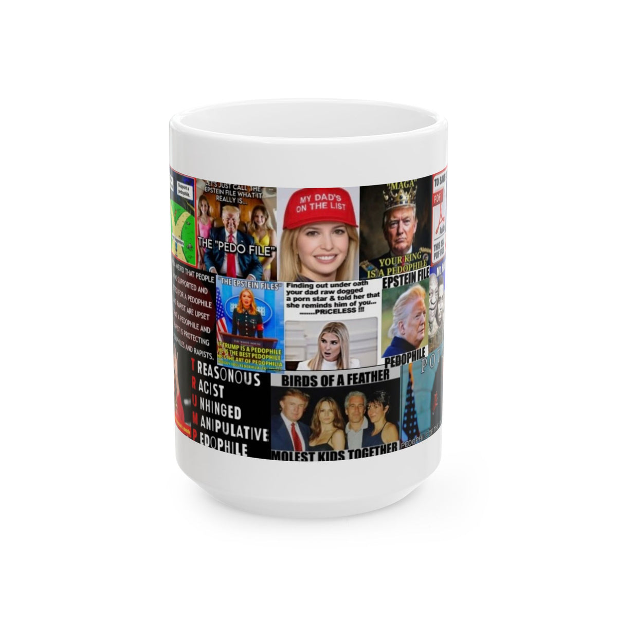 “Trump Is A Pedophile 1” – Release The List! Bold Anti-Pedophile Political Collage on the Jeffrey Epstein Scandal