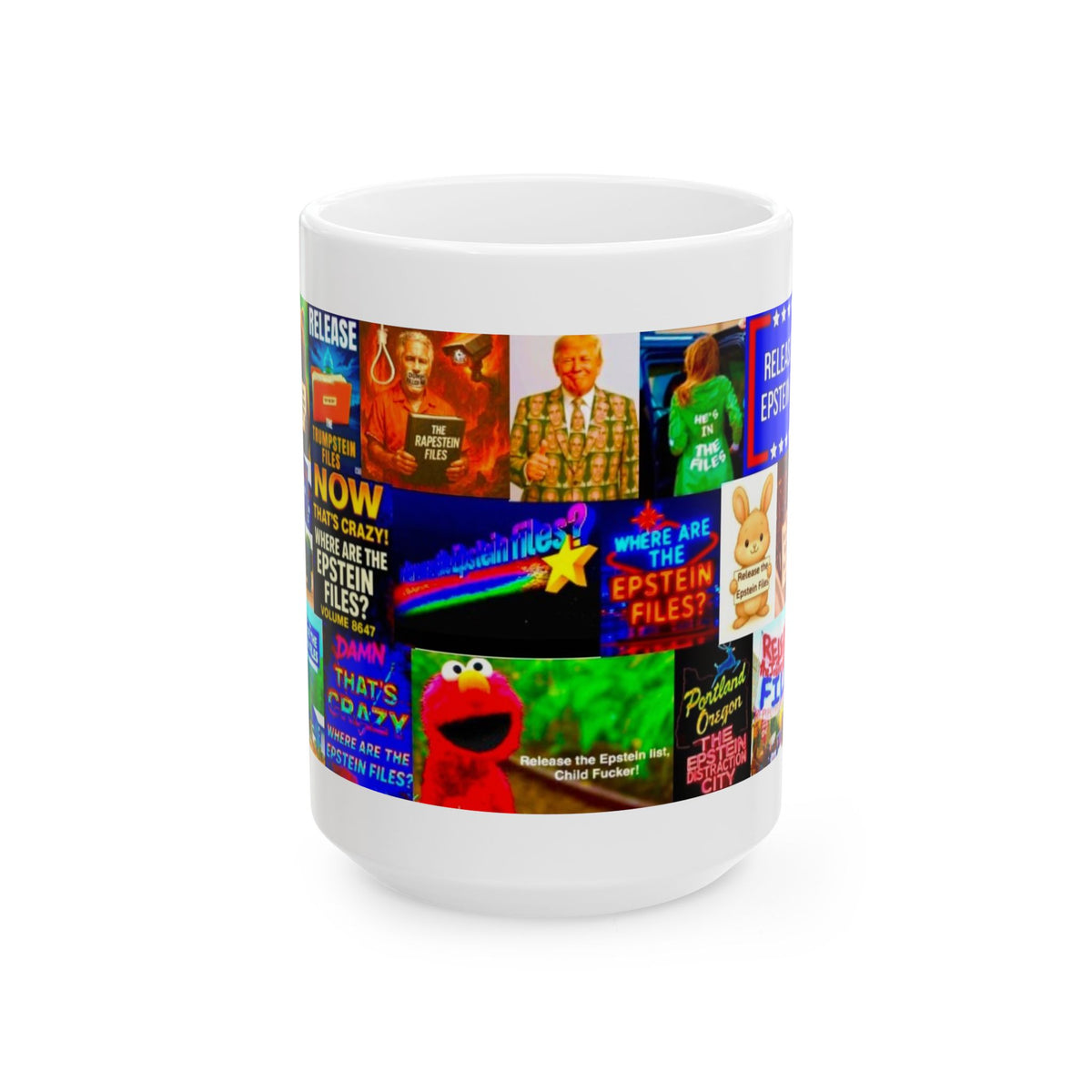 “Epstein Files 1” – Epstein Scandal Collage with Political Satire On Donald Trump’s Involvement