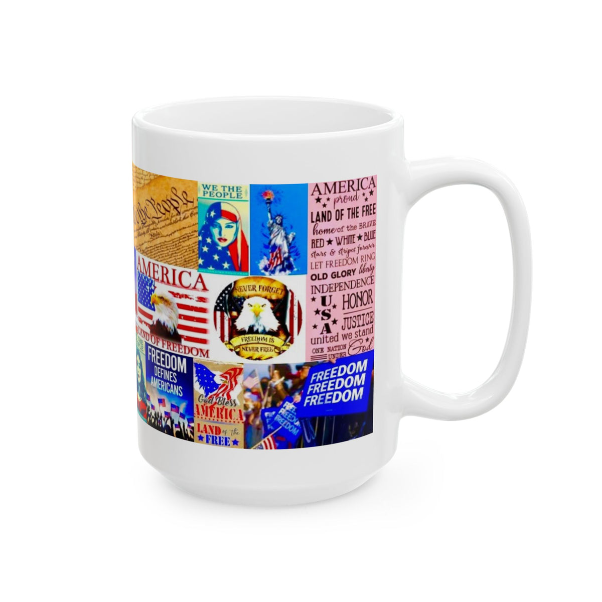 “Liberty - Freedom Edition” - Political Resistance Collage Mug, Anti-Fascism & Human Rights Protest Art Mug