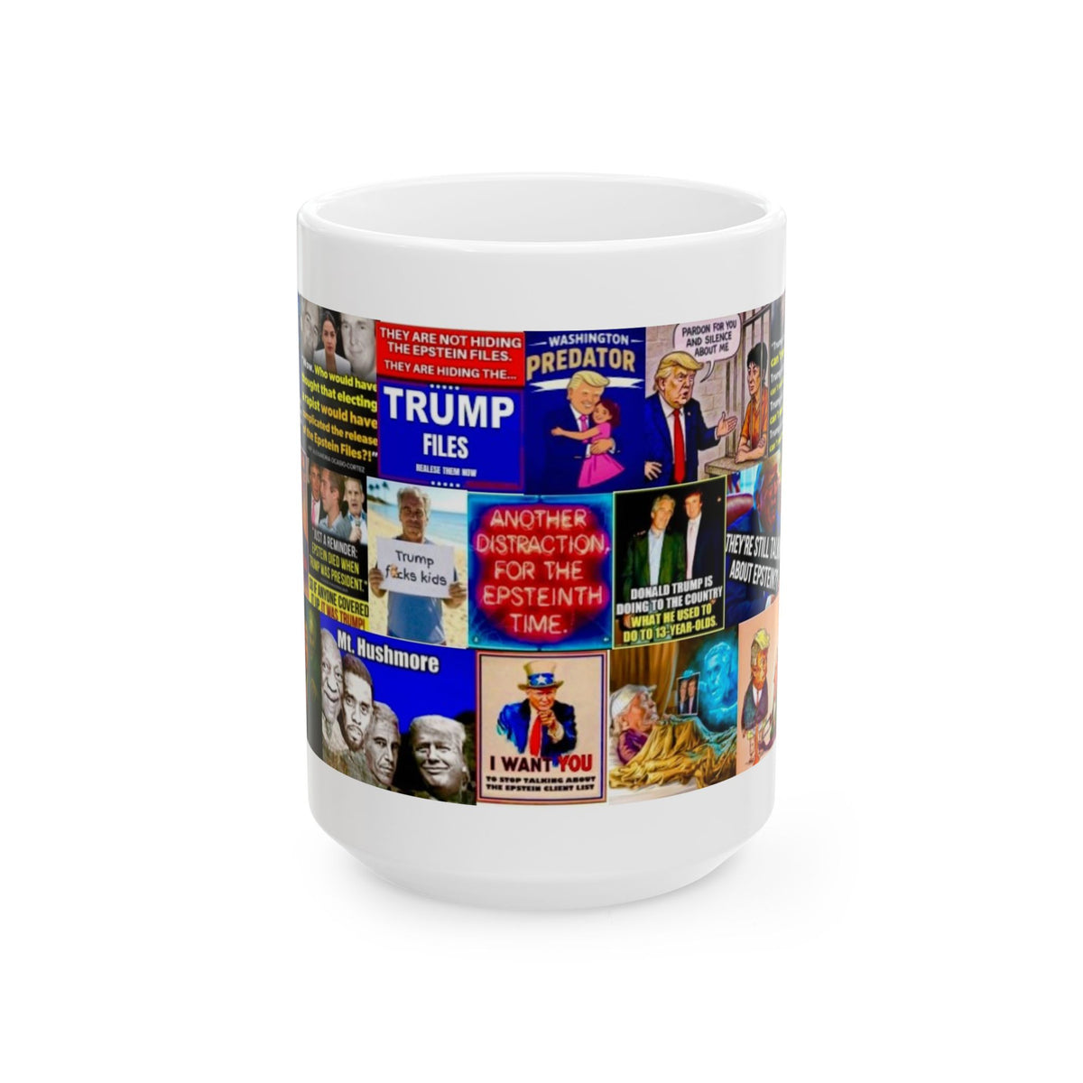 “Epstein!! Epstein!!! Epstein!!!!!!!” – Epstein Scandal Collage with Political Satire On Donald Trump’s Involvement