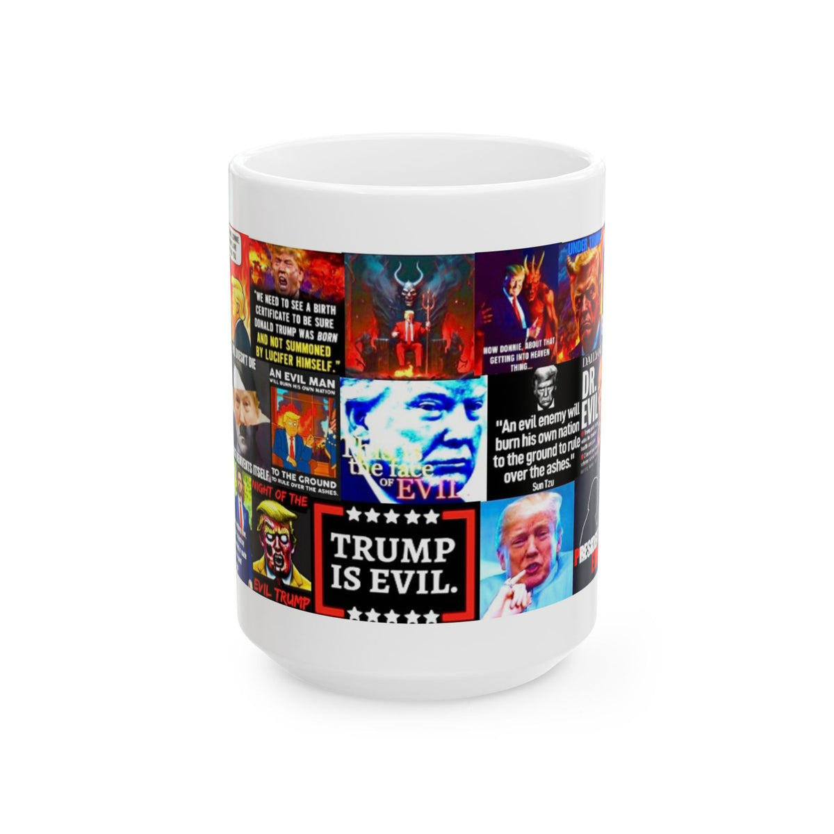 “Trump D-Evil”  – Is He The Anti-Christ?? Hilarious Dark Political Humor Collage On The Evil Of The Devil Donald Trump