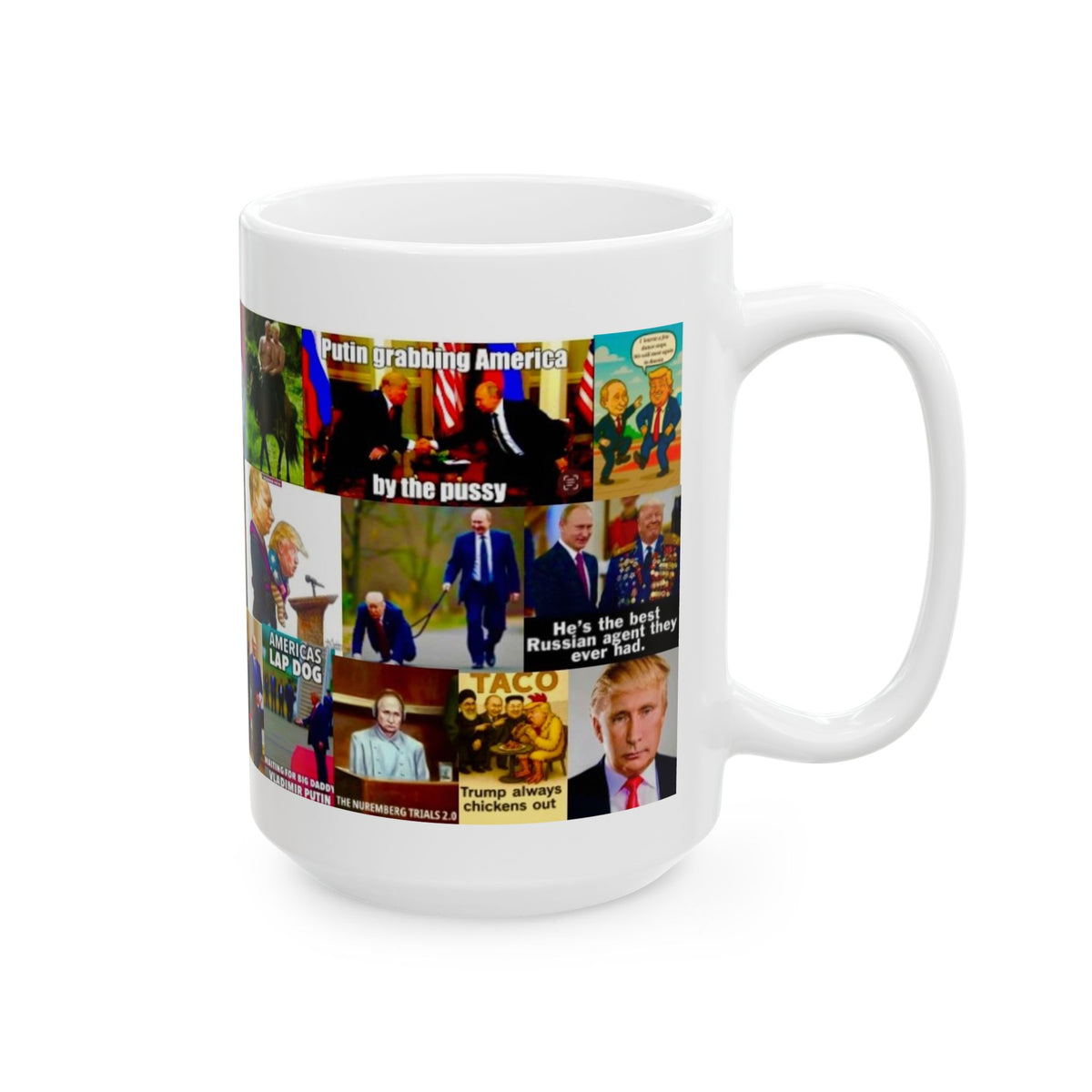 Trump Putin 2 Mug – Funny Political Satire Collage – 15oz Ceramic Coffee Cup