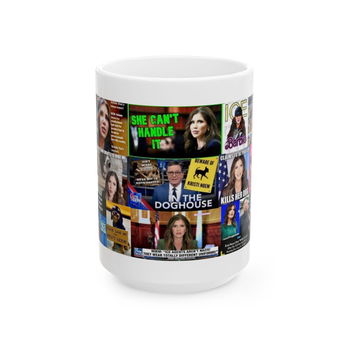 “Kristi Puppy Killer  Noem”  – Political Satire Collage On The Vacuous ICE Barbie