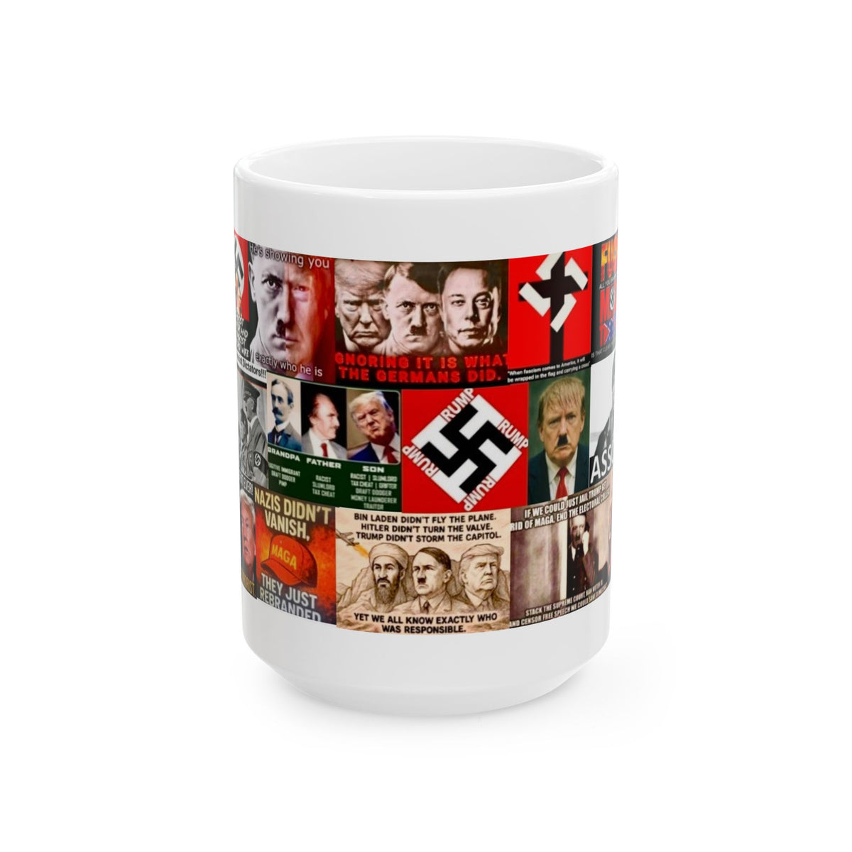 “Trump is a Nazi” – Provocative Satirical Anti-Facist Collage Warning of Authoritarianism