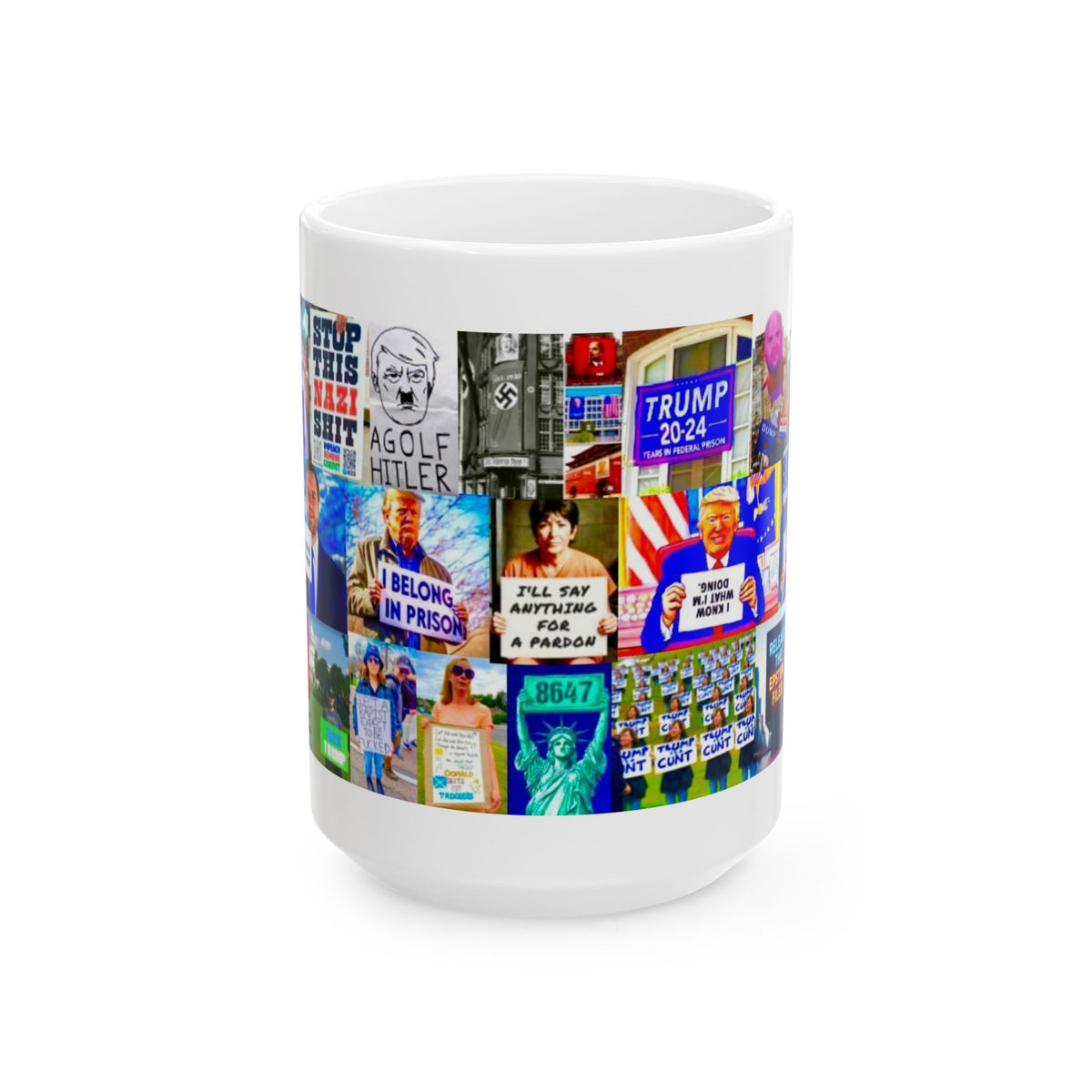 “Sign Language 3” Anti-Trump Protest Mug – Real Signs from Global Demonstrations with Bold Political Messages