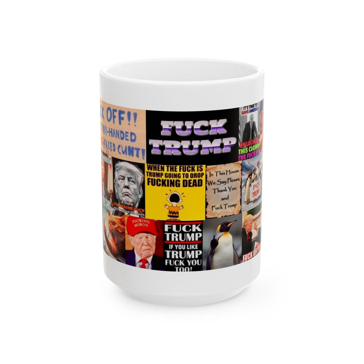 “Trump Fuck 1”  – Bold Political Anti-Trump Collage with Explicit F-Bomb Satire