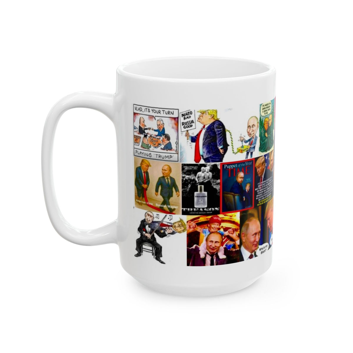 Trump Putin 2 Mug – Funny Political Satire Collage – 15oz Ceramic Coffee Cup