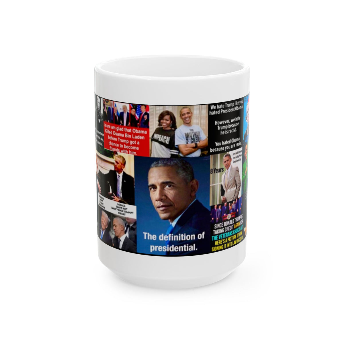 “Trump Barack Obama 2” – Side-by-Side But Steeped In Contrasts, Trump vs. Obama Collage for Political Parody