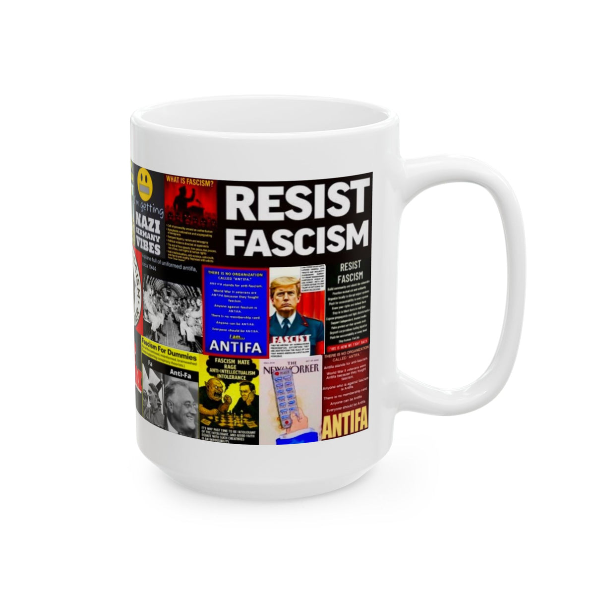“Anti Facist” - Political Resistance Collage, Anti-Fascism & Human Rights Protest Mug
