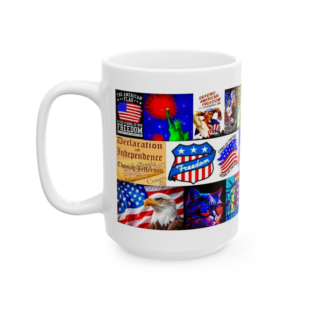 “Liberty - Freedom Edition” - Political Resistance Collage Mug, Anti-Fascism & Human Rights Protest Art Mug