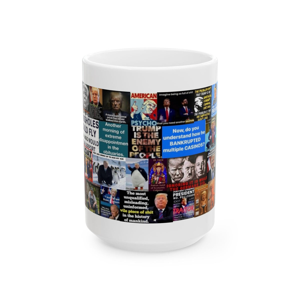 “Grumpy Trumpy” – Funny Anti-Trump Political Satire Collage Mug
