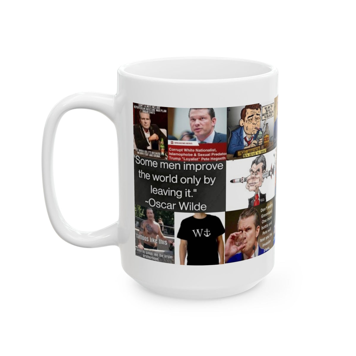 Pete Hegseth Mug – Meme Collage Roasting the Embattled Congressman