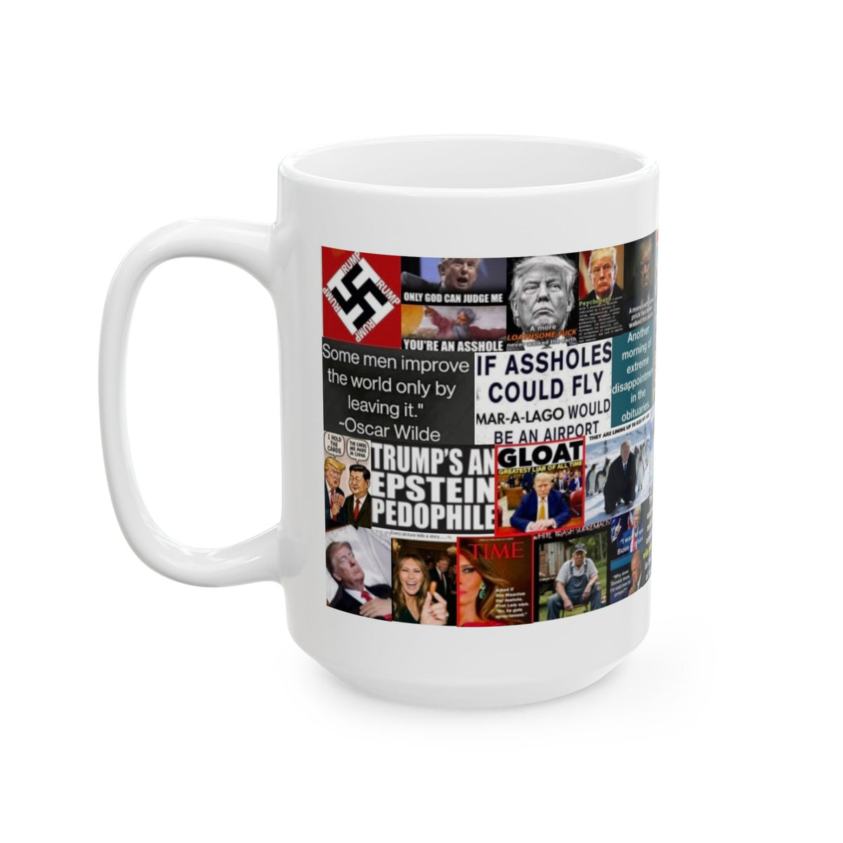 “Grumpy Trumpy” – Funny Anti-Trump Political Satire Collage Mug