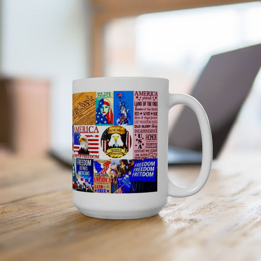 “Liberty - Freedom Edition” - Political Resistance Collage Mug, Anti-Fascism & Human Rights Protest Art Mug