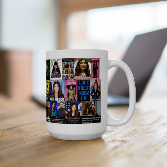 “Kristi Puppy Killer  Noem”  – Political Satire Collage On The Vacuous ICE Barbie