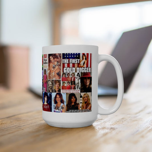 “The First Shady” - Melania Trump Satirical Adult-Themed Mug – Political Humor & Controversial Collage