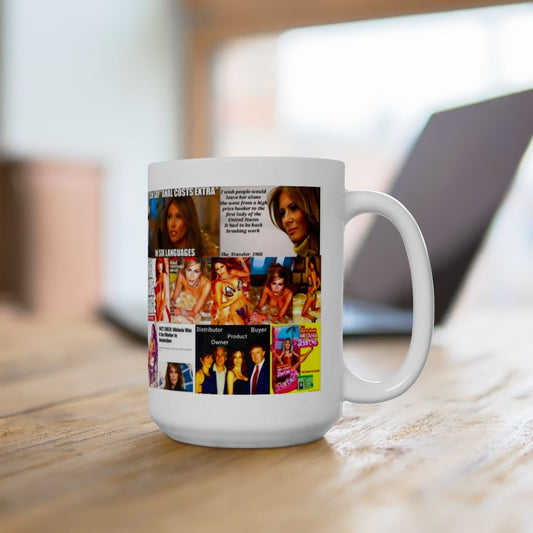 “Tally Ho Melania!” - Melania Trump Satirical Adult-Themed Mug – Political Humor & Controversial Collage
