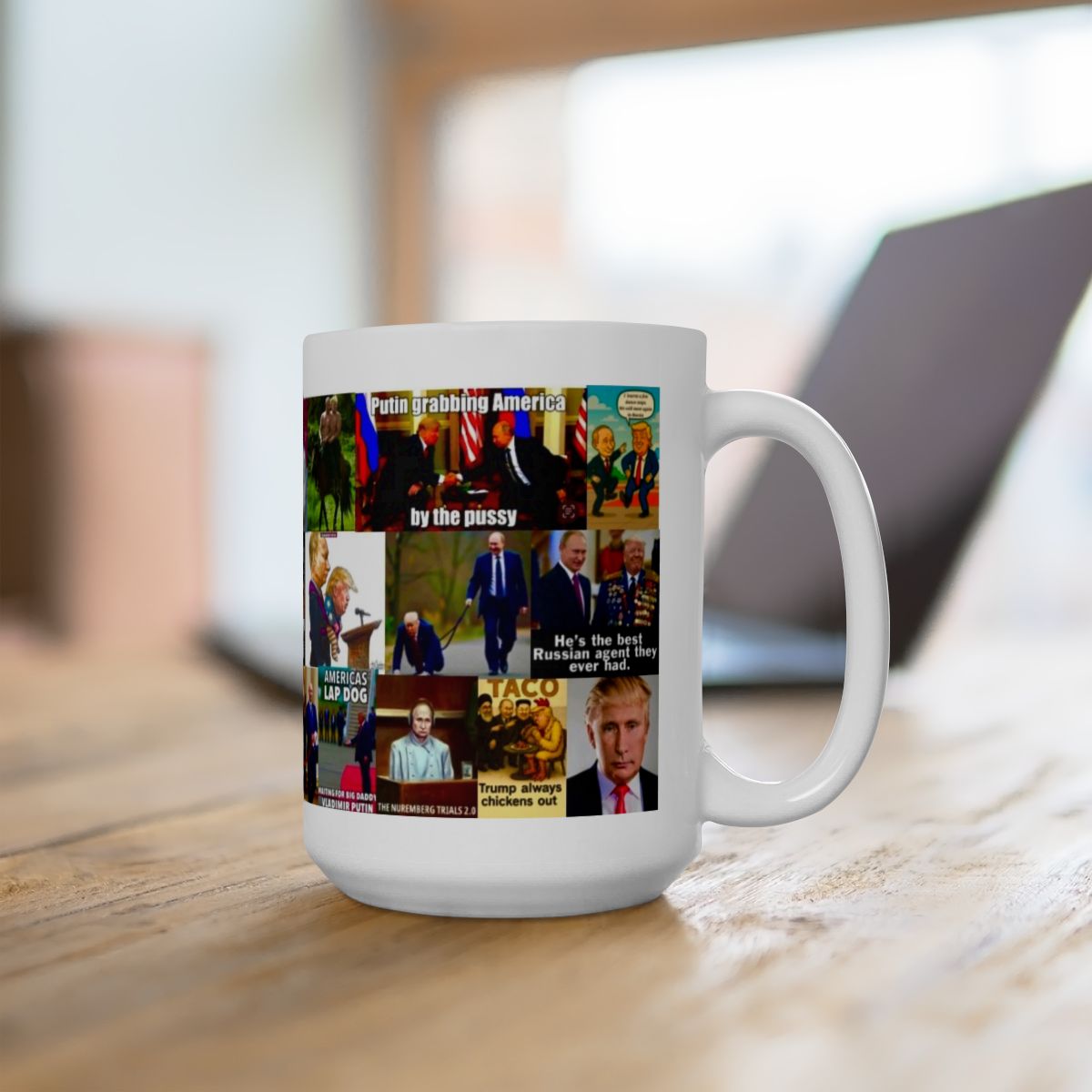 Trump Putin 2 Mug – Funny Political Satire Collage – 15oz Ceramic Coffee Cup