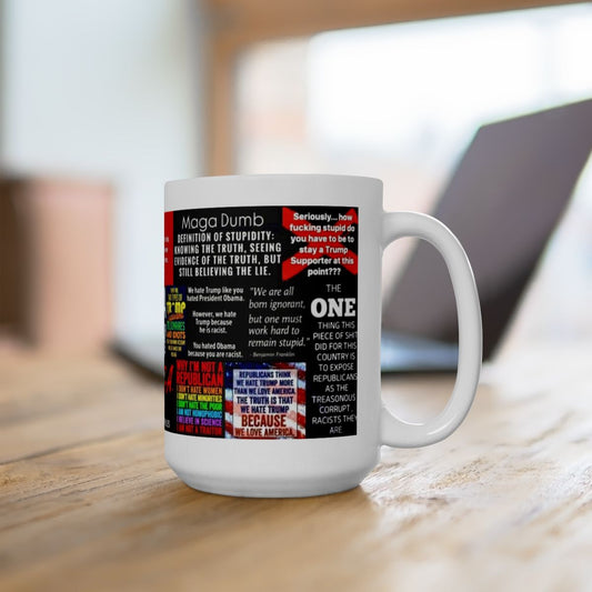 “MAGA Messages” – Political Insult Collage Coffee Cup”