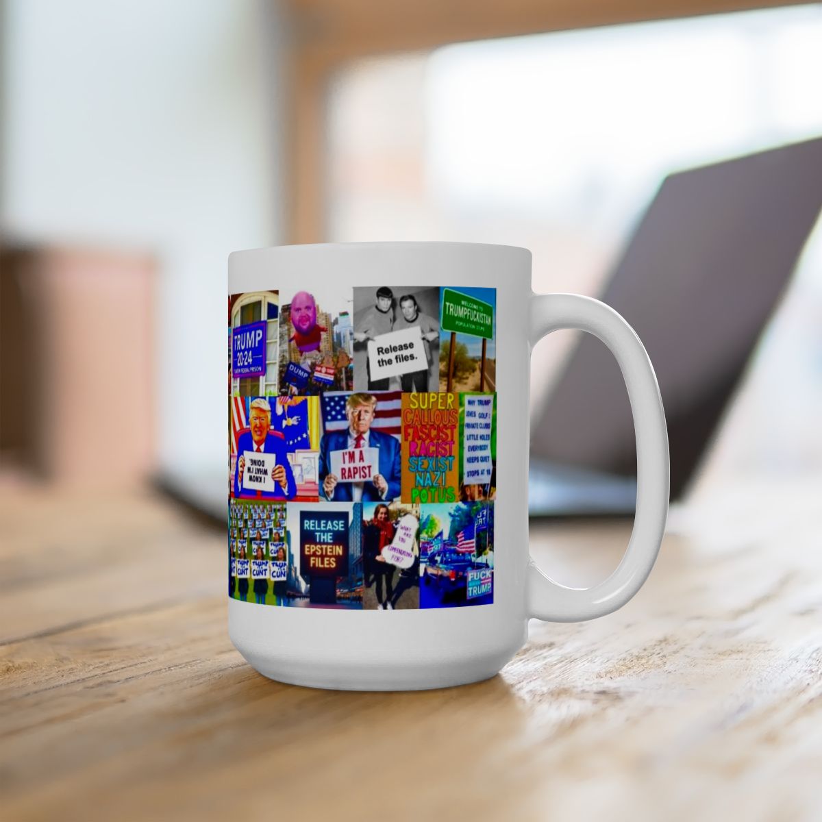 “Sign Language 3” Anti-Trump Protest Mug – Real Signs from Global Demonstrations with Bold Political Messages